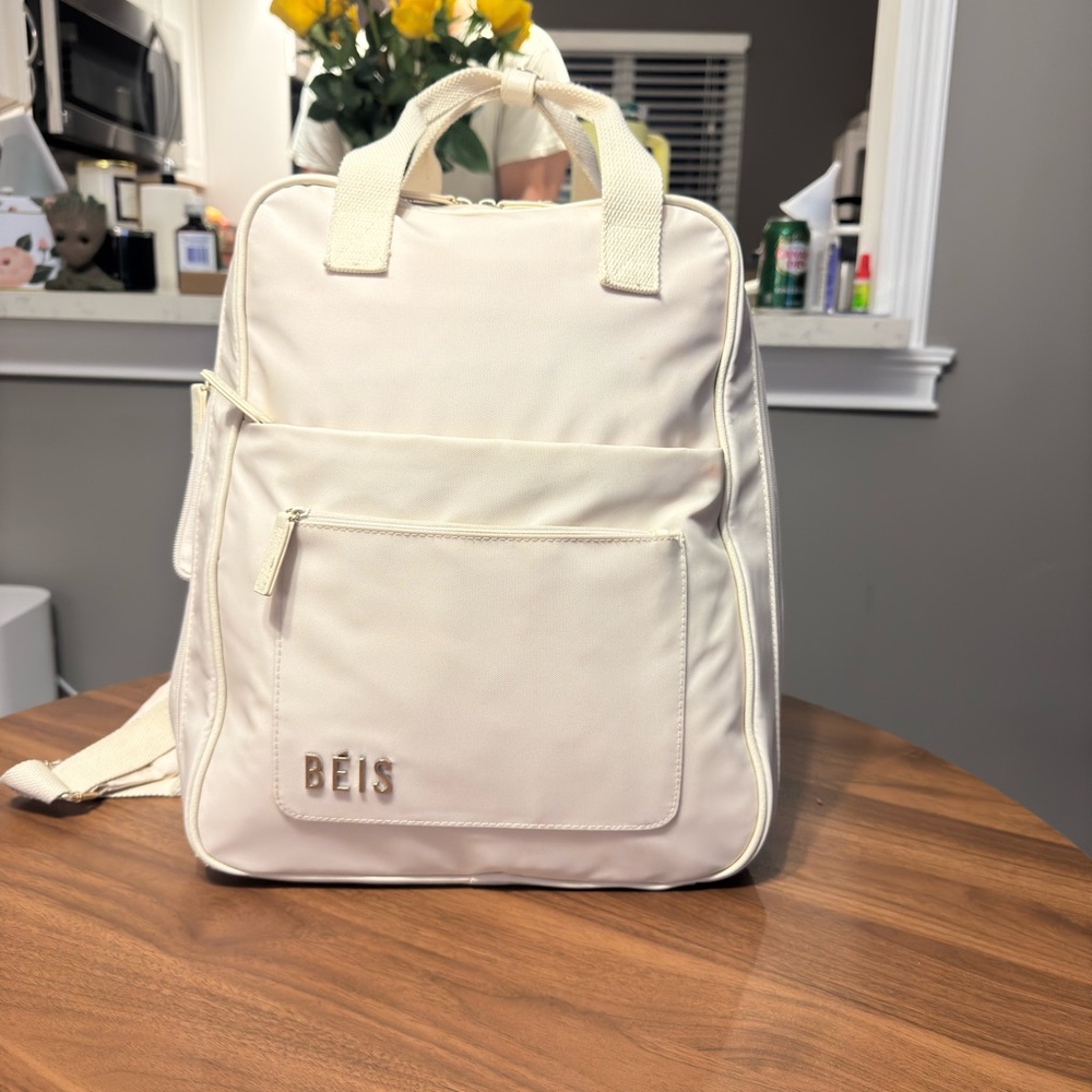 Beis The Expandable Backpack in Beige